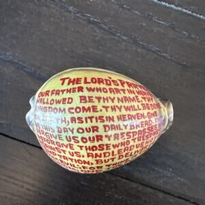 Vintage Hand Carved “The Lord’s Prayer” Cowrie Shell Christian Religious